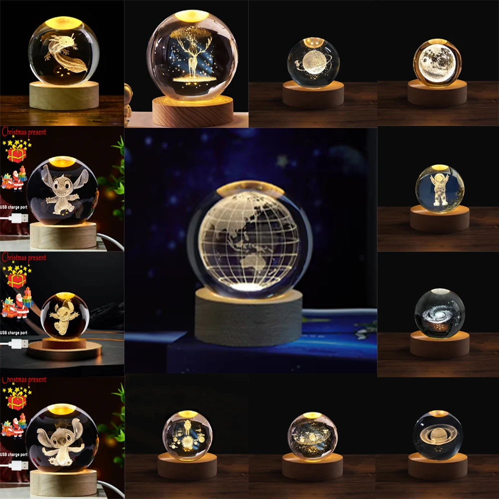 Astronaut 3D Crystal Planet Night Light Gift ATHLEXES
