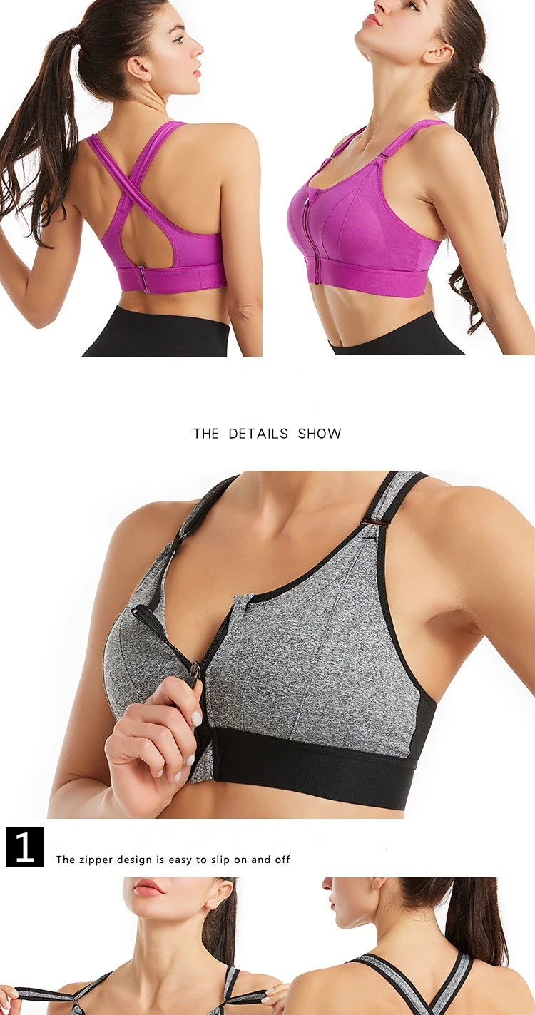 Premier Fit Plus Size Zip Sports Bra ATHLEXES