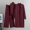 Chic Knit 3 Piece Cardigan Tracksuit Set ATHLEXES