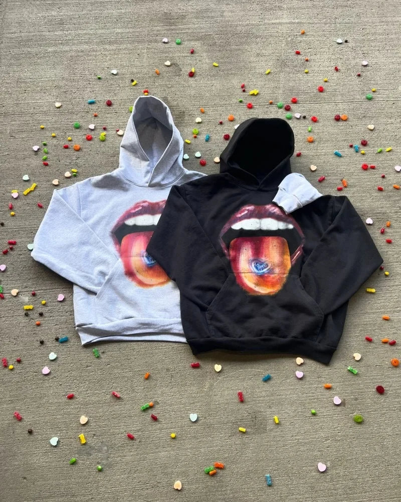 Big Lips Y2K Oversized Hoodie for Trendsetters ATHLEXES