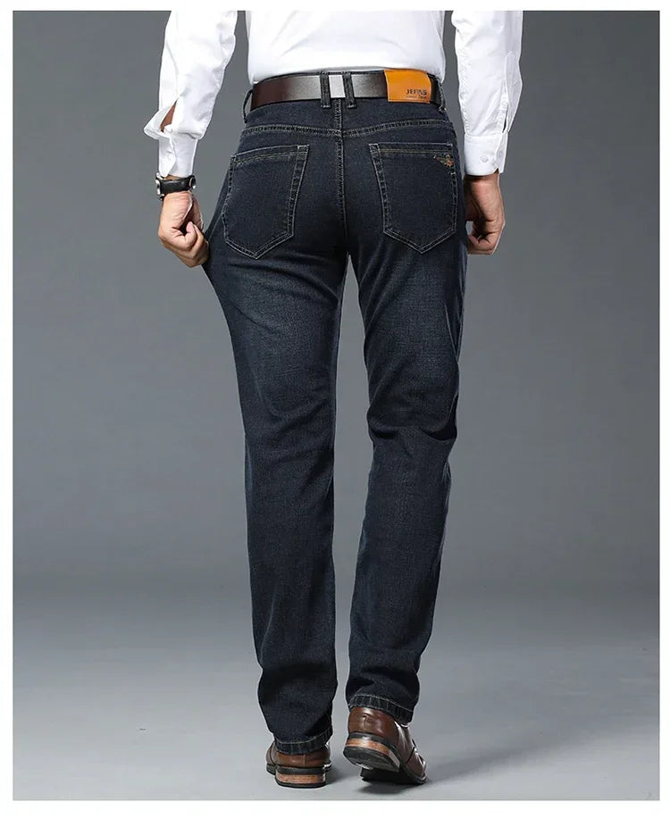 Classic Fit Plus Size Men's Denim Trousers ATHLEXES
