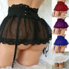 Seductive Lace Lolita Skirt: Sheer Black Lingerie with Zip Ties ATHLEXES