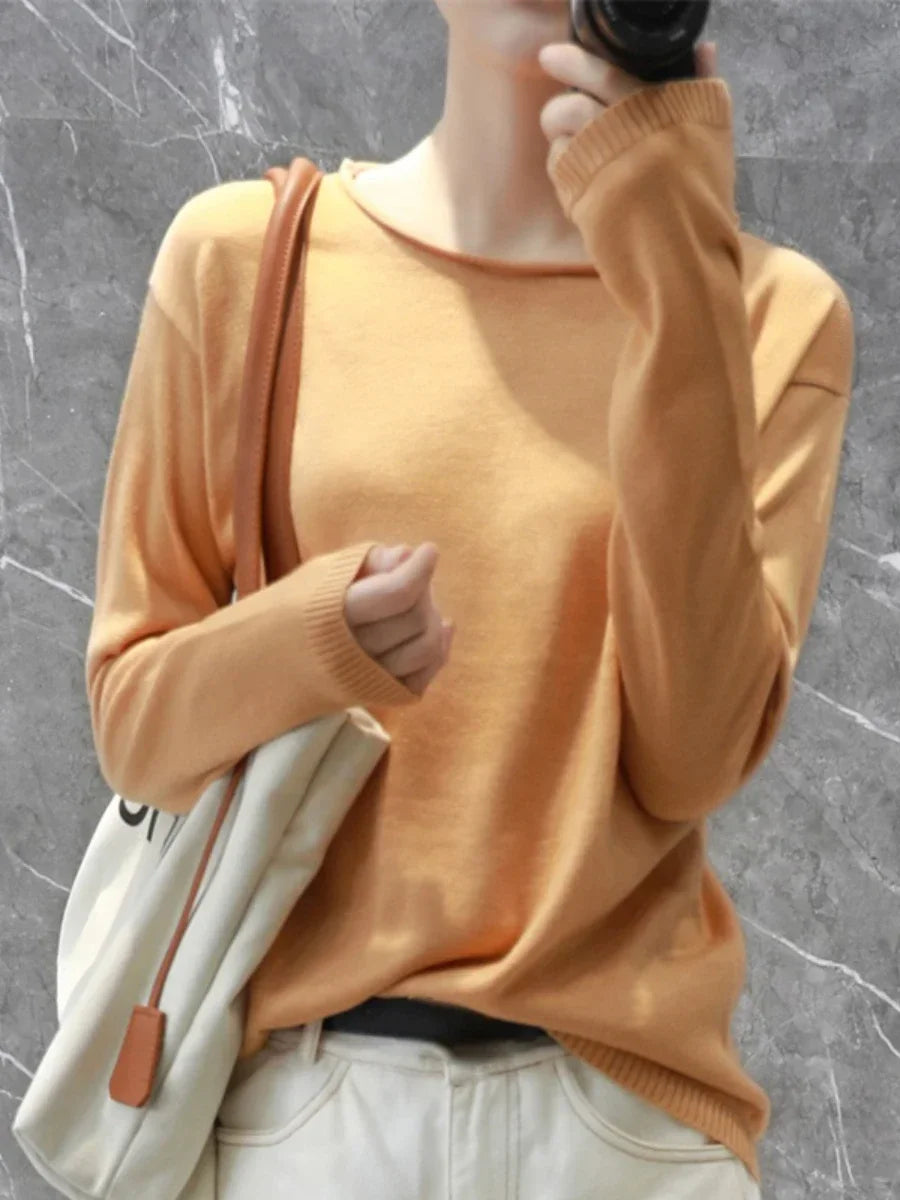 YSZWDBLX Women's Slim Fit Knit O-neck Sweater ATHLEXES
