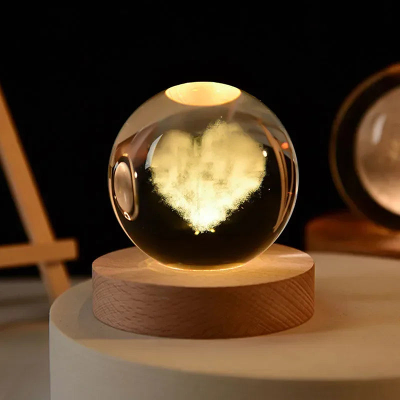 GalaxyGlow 3D Crystal Lamp Night Light ATHLEXES