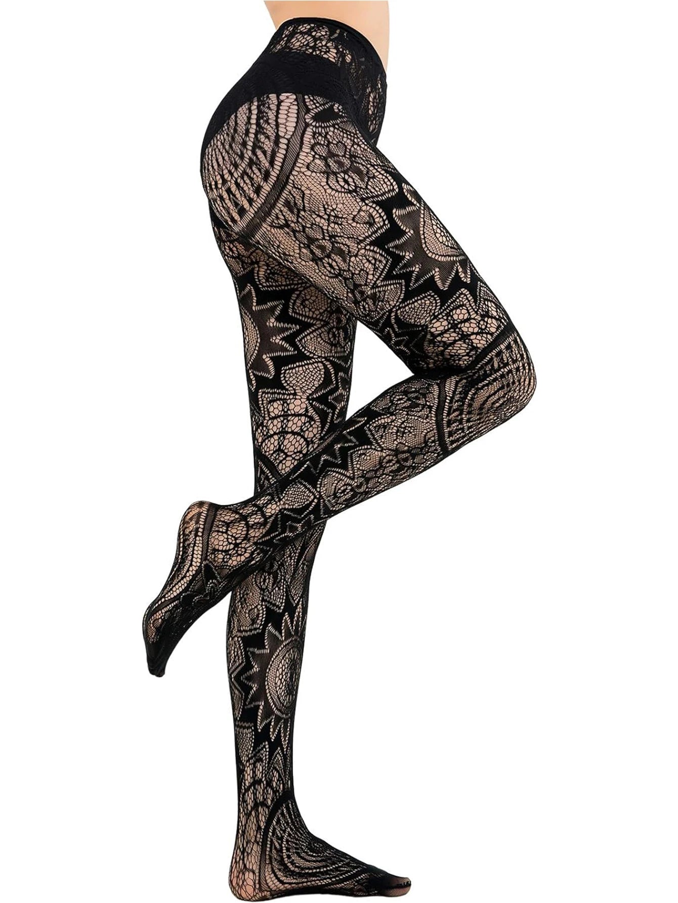 2024 Fashion Girls Fishnet Lace Tattoo Pantyhose Set ATHLEXES