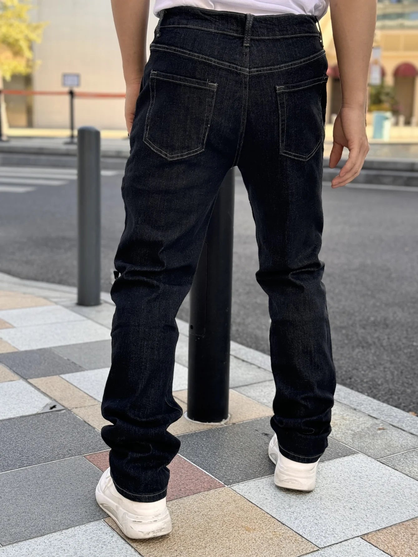 Trendy Men's Wide Leg Checkered Jeans ATHLEXES