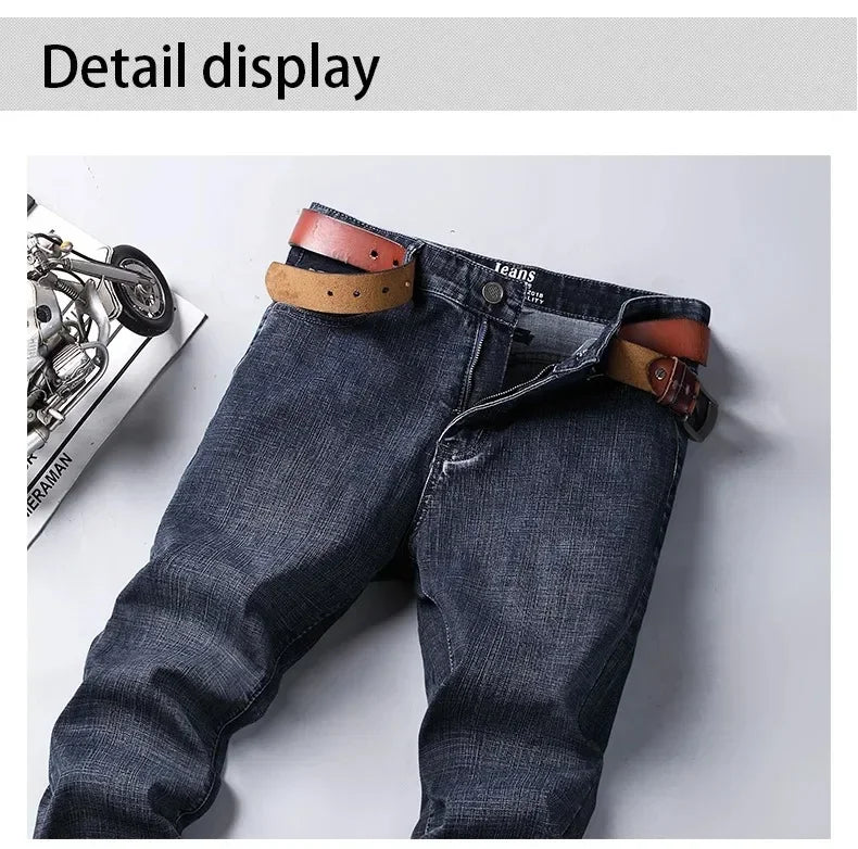 Classic Blue Black Stretch Denim Jeans for Men ATHLEXES