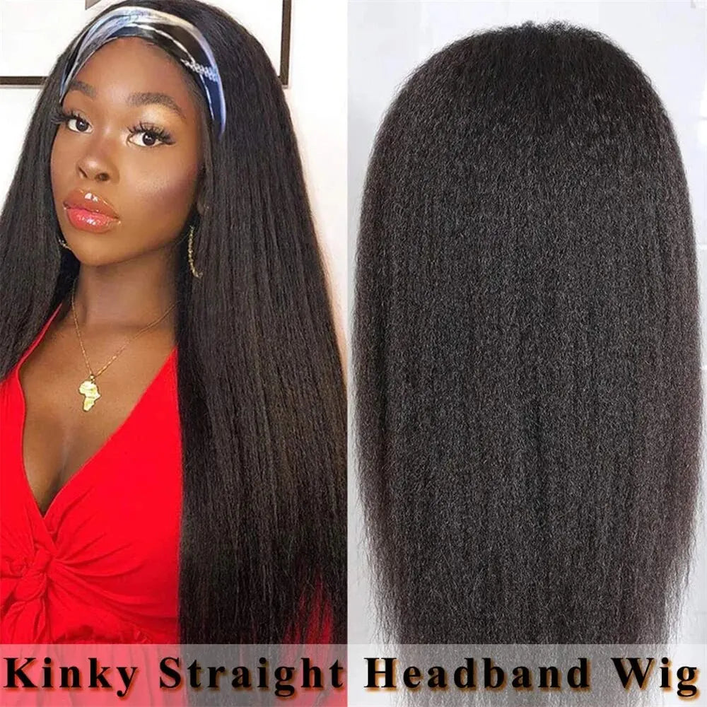 LuxHair Kinky Straight Headband Wig 180% Density ATHLEXES