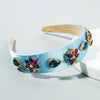 Elegant Blue Rhinestone Turban Headband for Women ATHLEXES