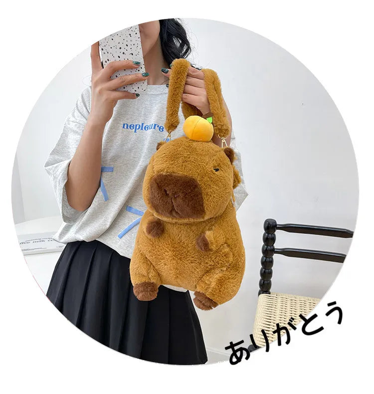 Kawaii Capybara Plush Backpack for Kids ATHLEXES
