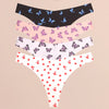 FINETOO 4Pcs Ultra Soft Leopard Print Thongs Comfort Lingerie ATHLEXES