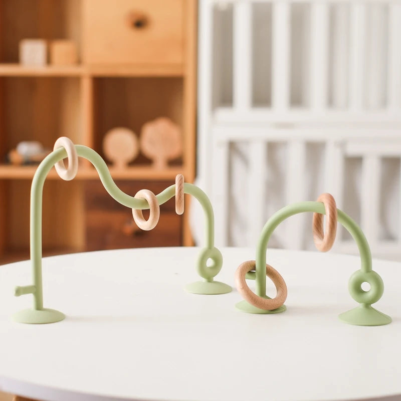 Wooden Ring Silicone Teether Toys for Infants & Newborns ATHLEXES