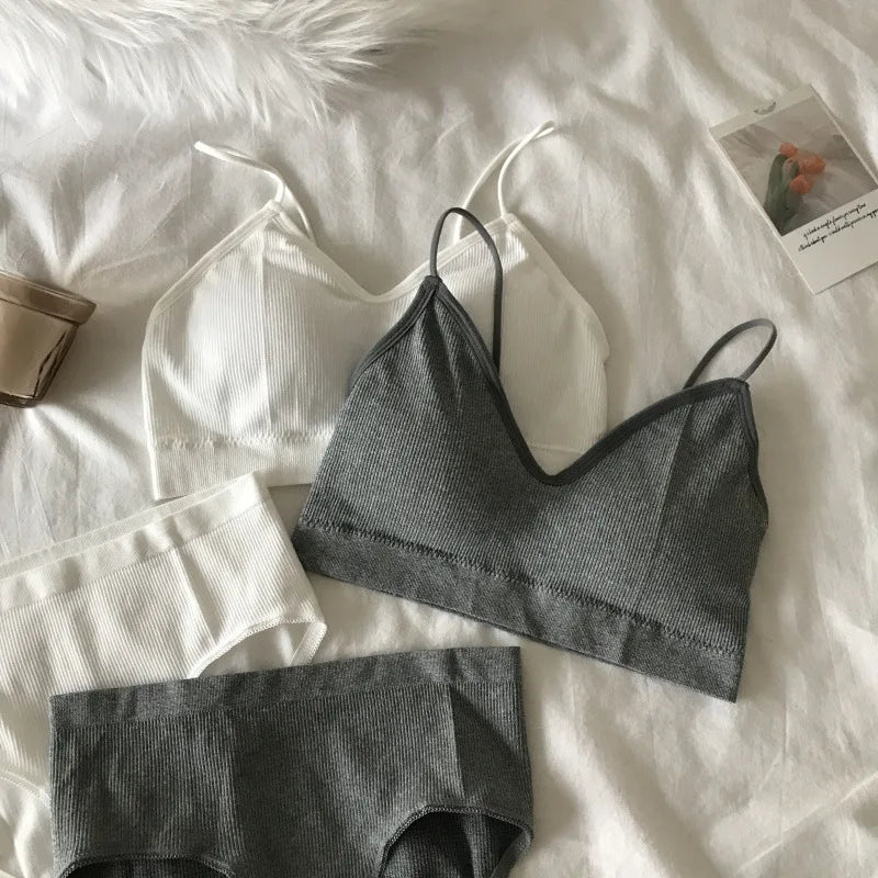 Women's Sports Bra Set Underwear Bra Korean Style Push Up No Steel Ring Bra ATHLEXES