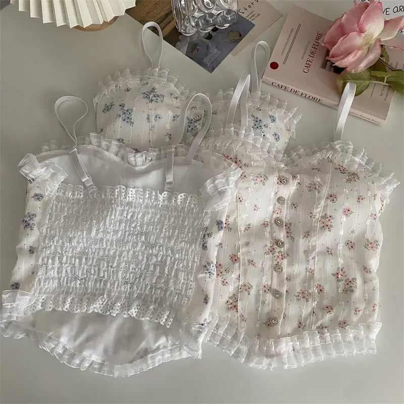 Floral Lace Back Camisole for Summer Elegance ATHLEXES