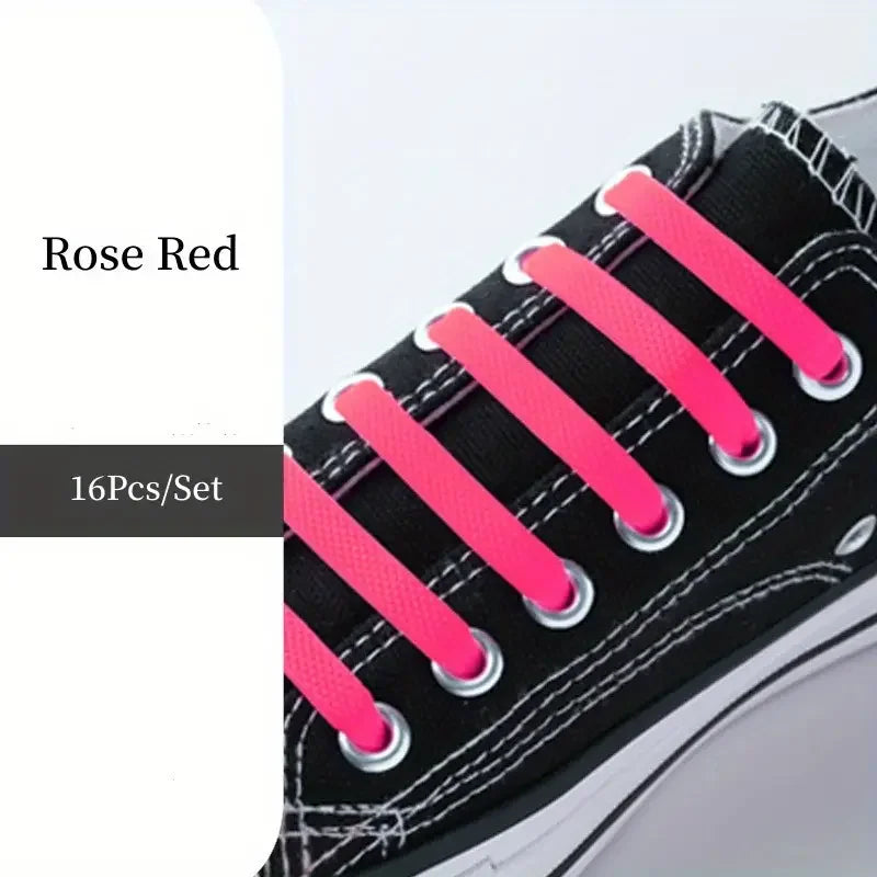 No-Tie FlexiShoelaces 16pcs for Sneakers & Sports ATHLEXES