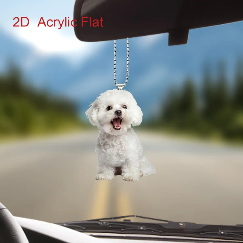 Bichon Frise Acrylic Keychain Charm ATHLEXES