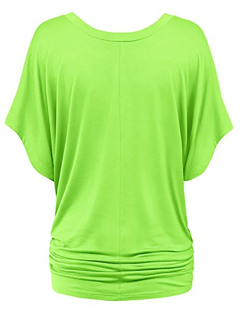 Chic Summer V-Neck Batwing Tee for Women S-5XL ATHLEXES