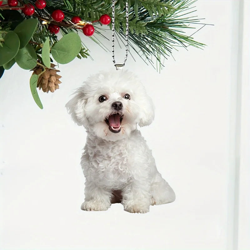 Bichon Frise Acrylic Keychain Charm ATHLEXES