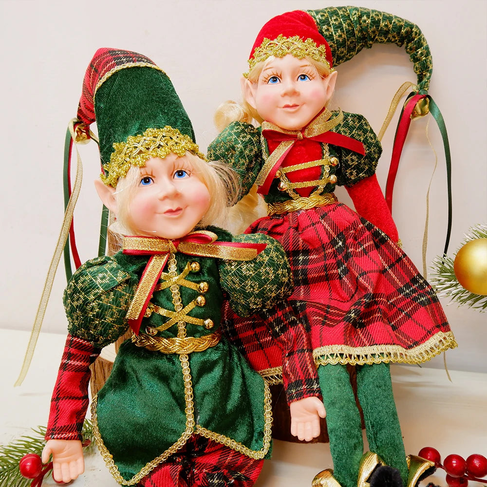 Elf Couple Plush Dolls: Festive Tree Ornaments ATHLEXES