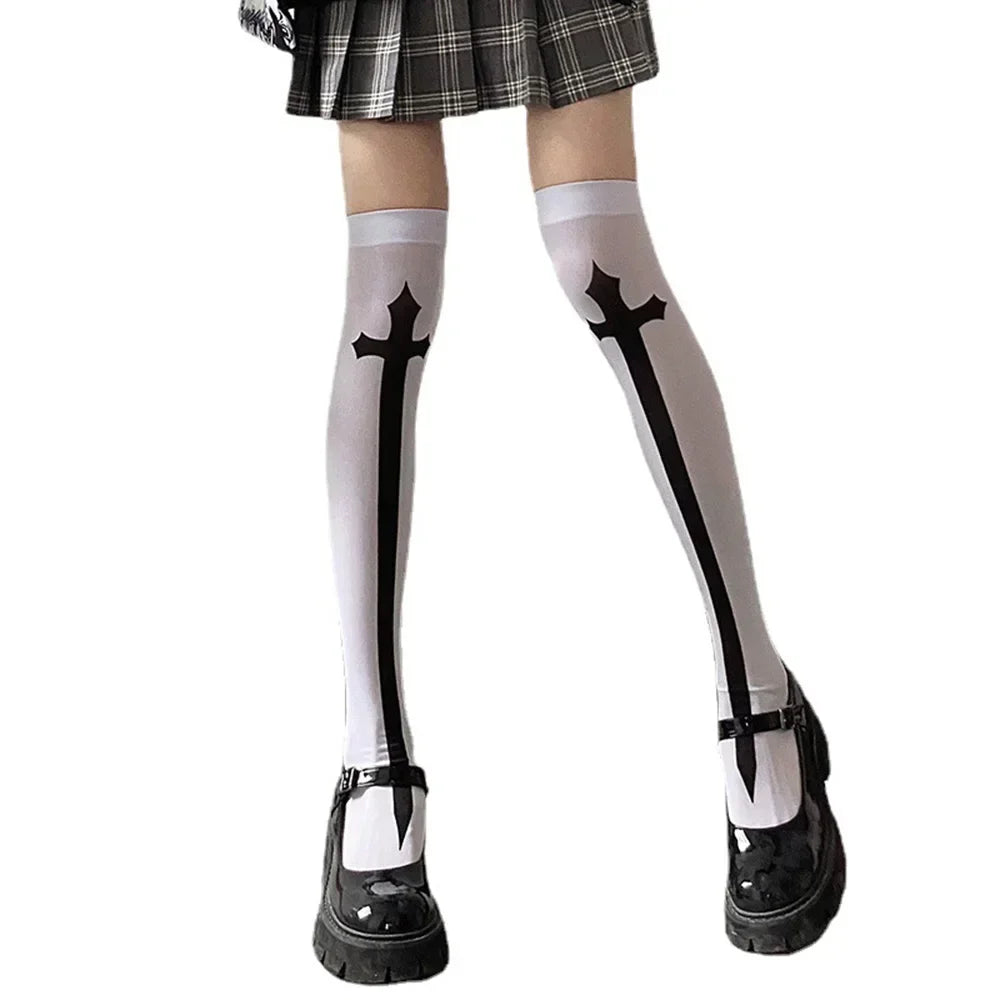 Gothic Spider Web Silk Tights for Alternative Fashion Women ATHLEXES