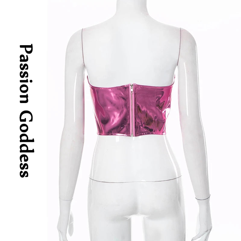 Goddess Glam Metallic Corset Top ATHLEXES