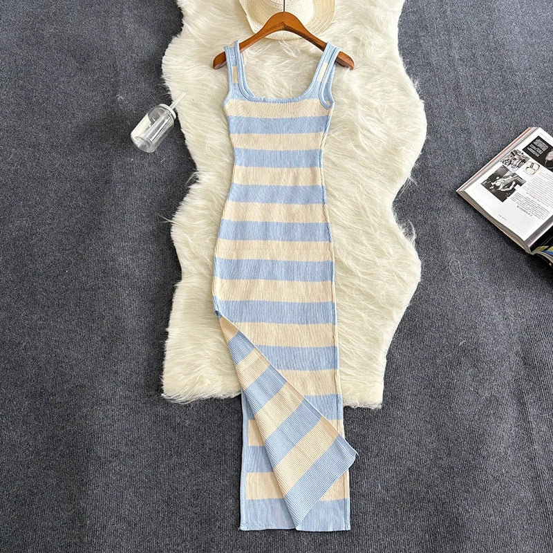 ChicStripe Summer Bodycon Maxi Dress ATHLEXES