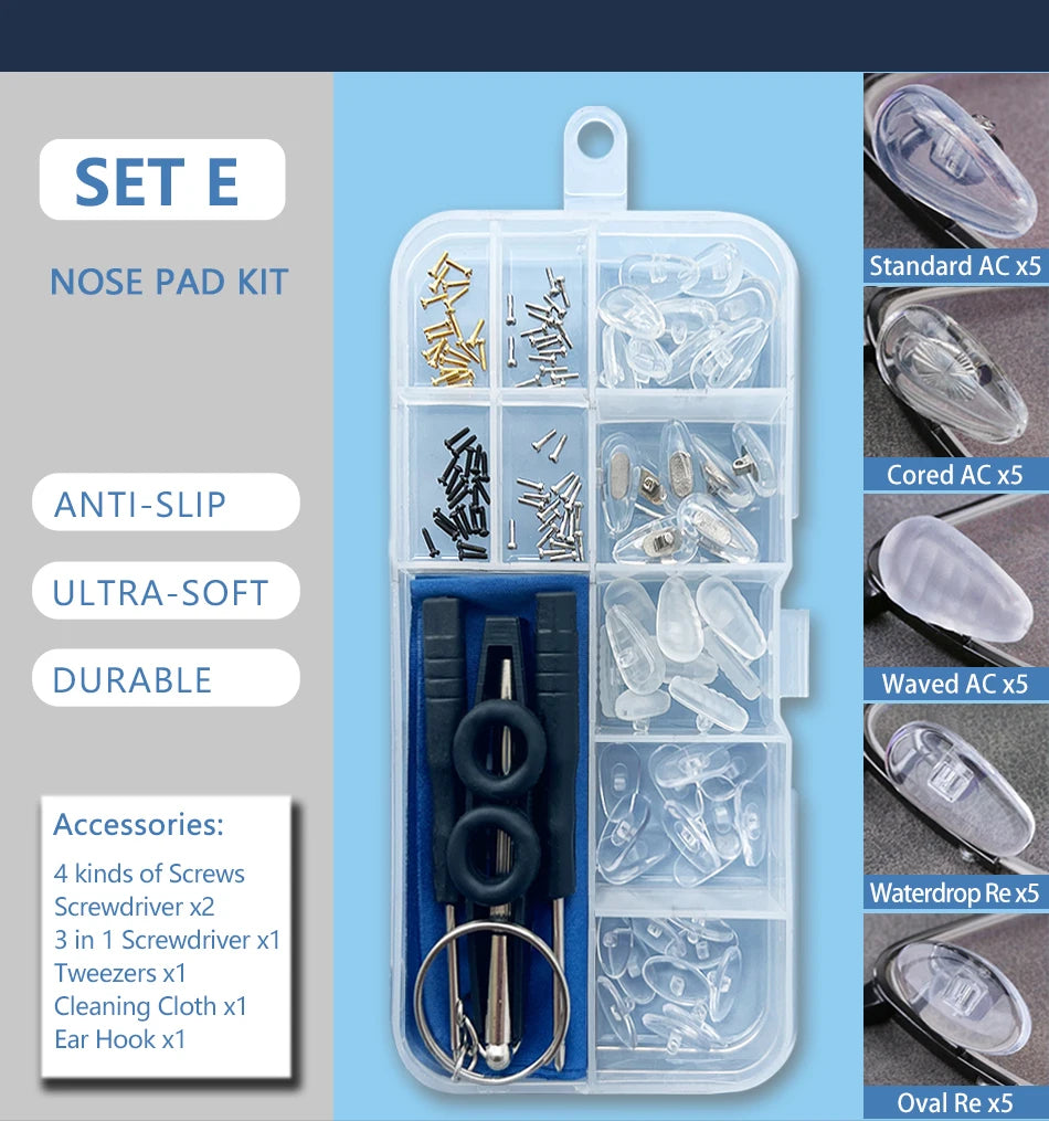 COLOUR_MAX Eyeglasses Repair Kit with Soft Nose Pads ATHLEXES