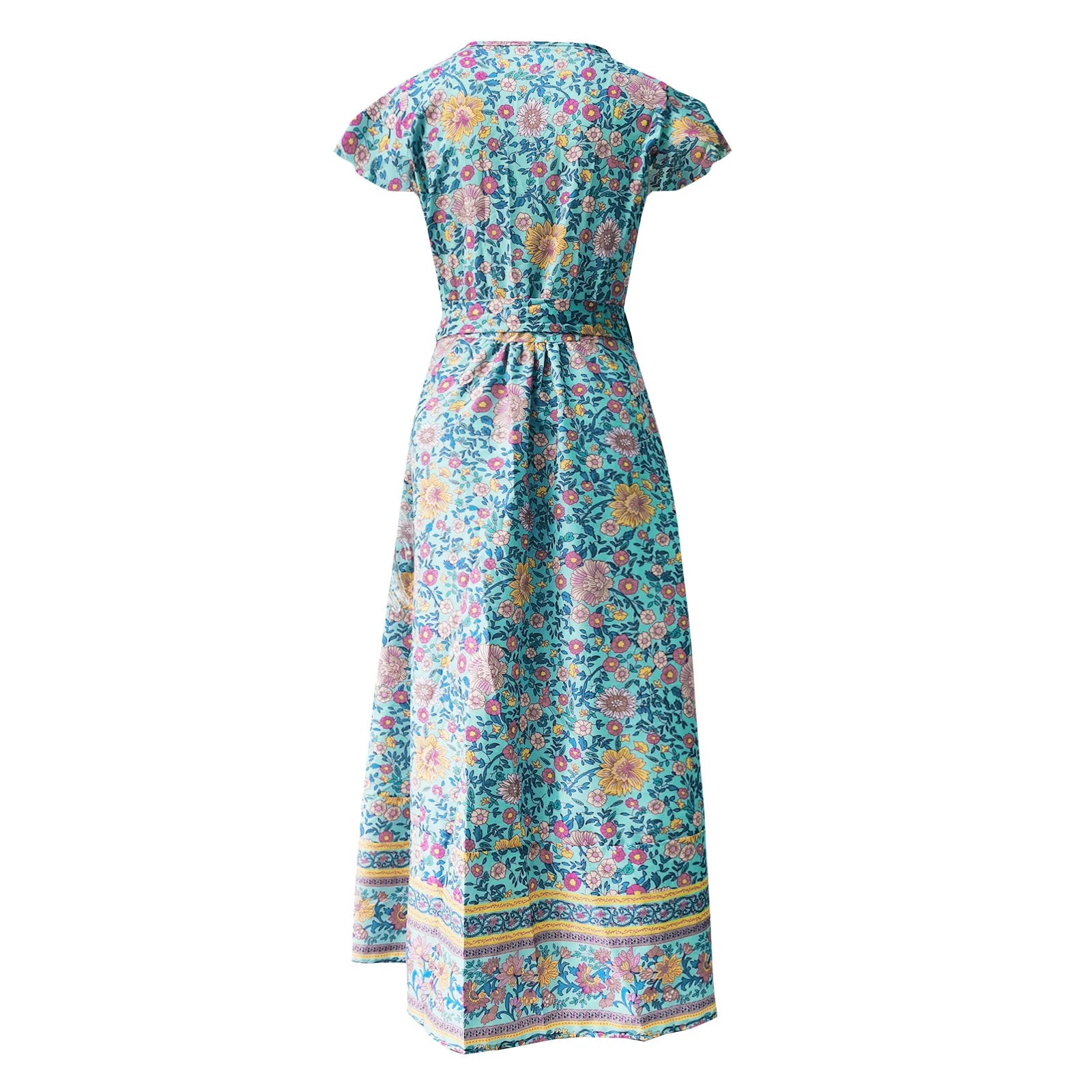 Chic V Neck Summer Slit Maxi Dress for Women ATHLEXES