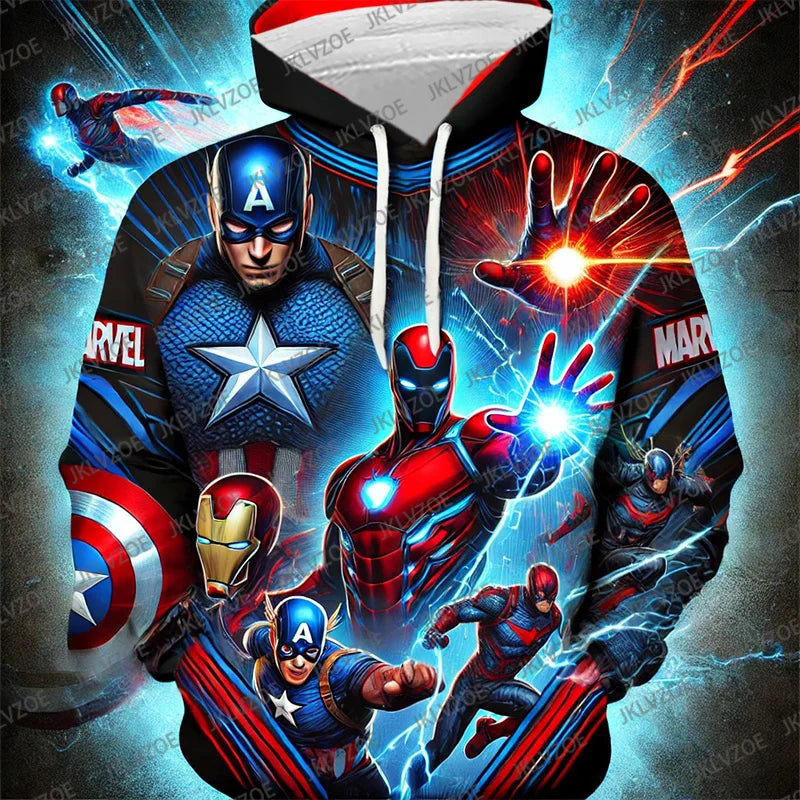 SpiderMan & Captain America 3D Print Oversized Hoodie ATHLEXES