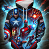 SpiderMan & Captain America 3D Print Oversized Hoodie ATHLEXES