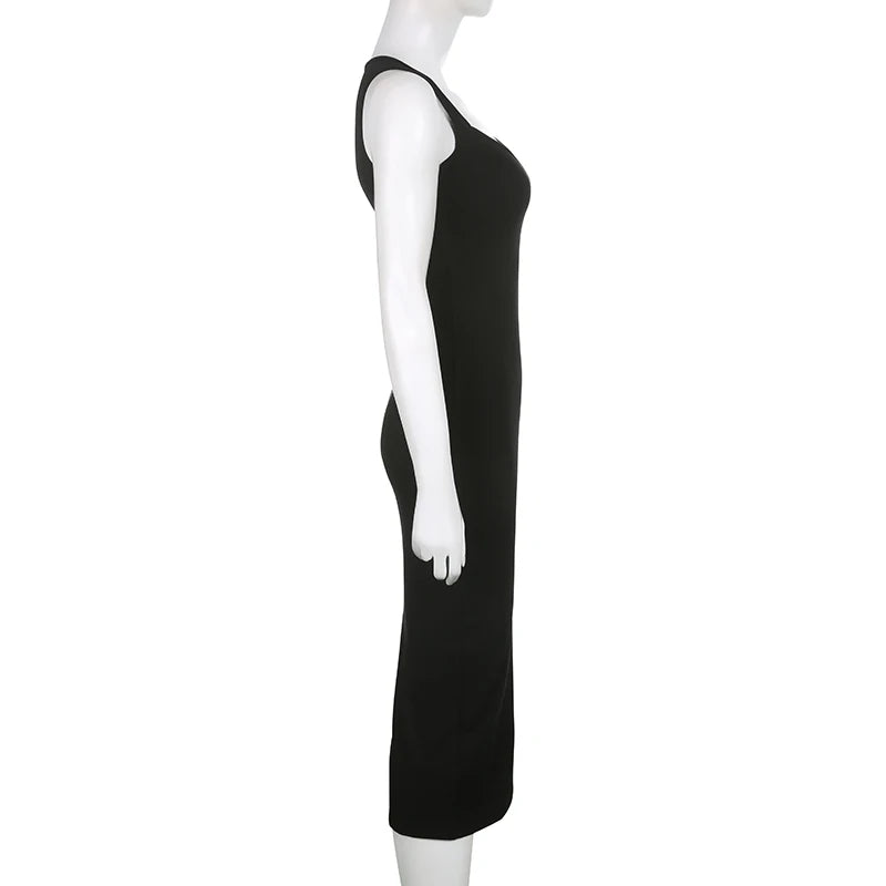 Korean Knit Square Collar Summer Dress ATHLEXES