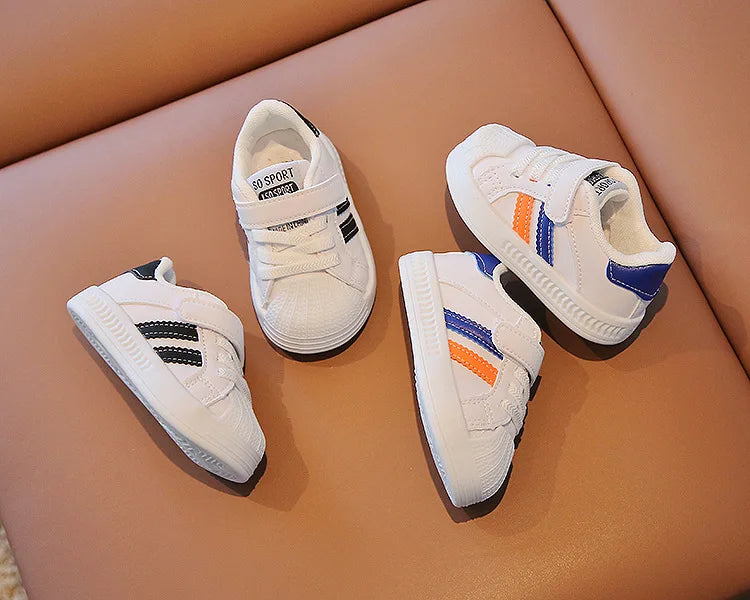 ChicStride 2 Striped White Baby Casual Sneakers ATHLEXES