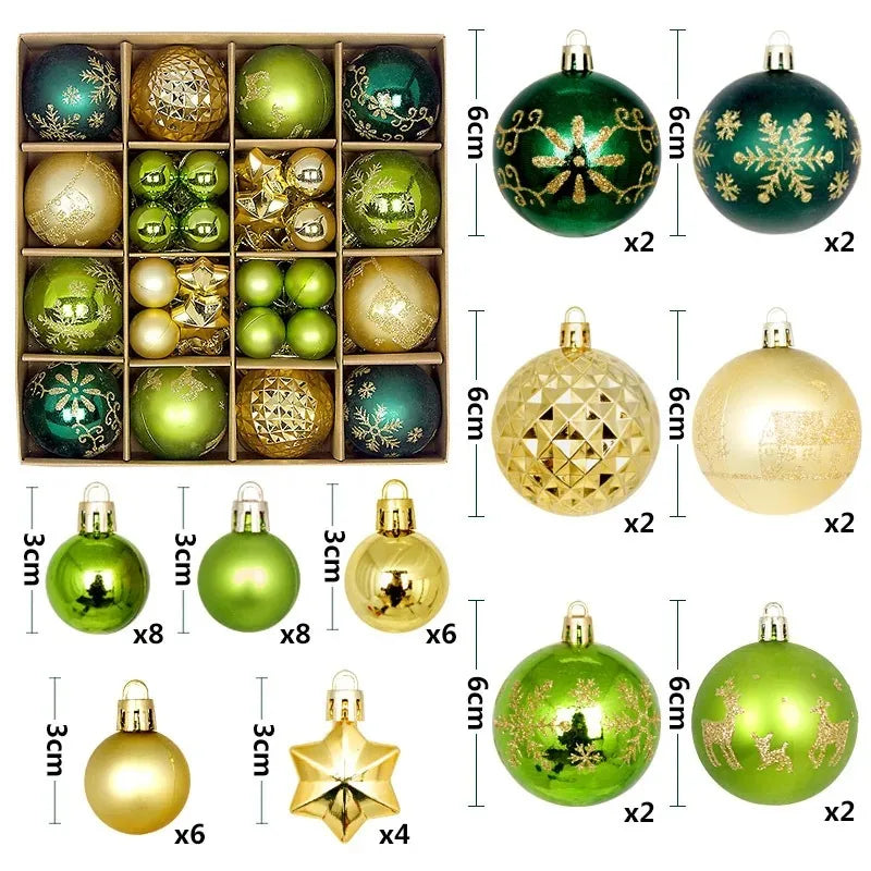 Charming 44Pcs Christmas Ball Ornament Collection ATHLEXES