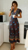 Chic V Neck Summer Slit Maxi Dress for Women ATHLEXES