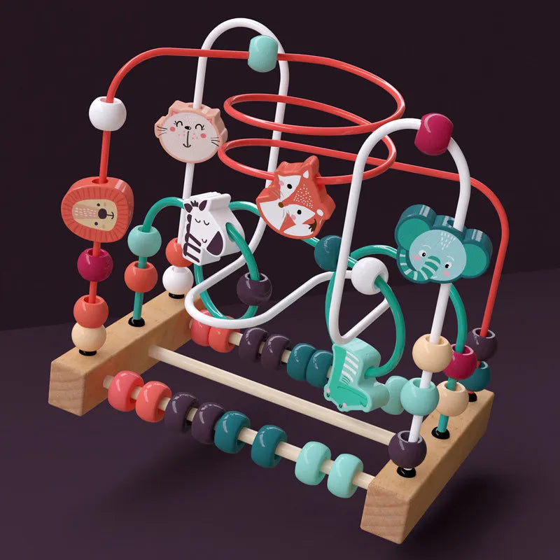 Montessori Wooden Roller Coaster Bead Maze for Toddlers ATHLEXES