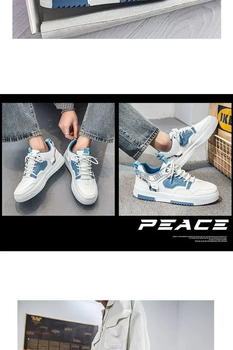 New Men's Shoes Spring and Summer 2024 New Wave Flower Shoes Men's Tide Shoes Men's Leather Sports Casual Breathable Board Shoes ATHLEXES