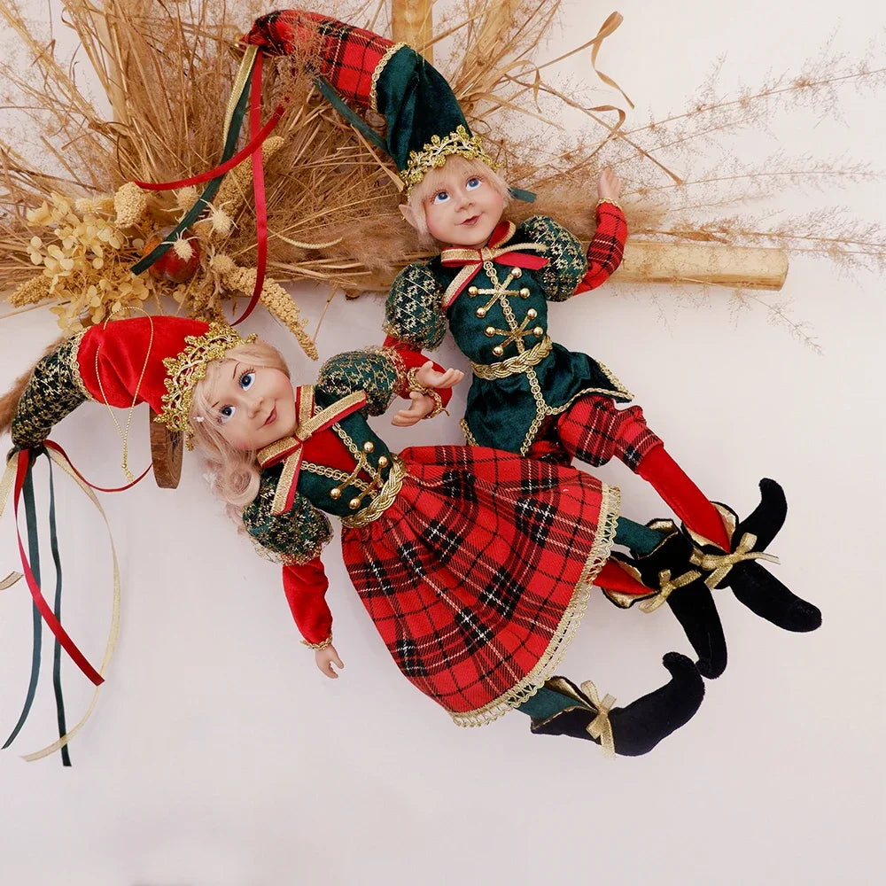 Elf Couple Plush Dolls: Festive Tree Ornaments ATHLEXES