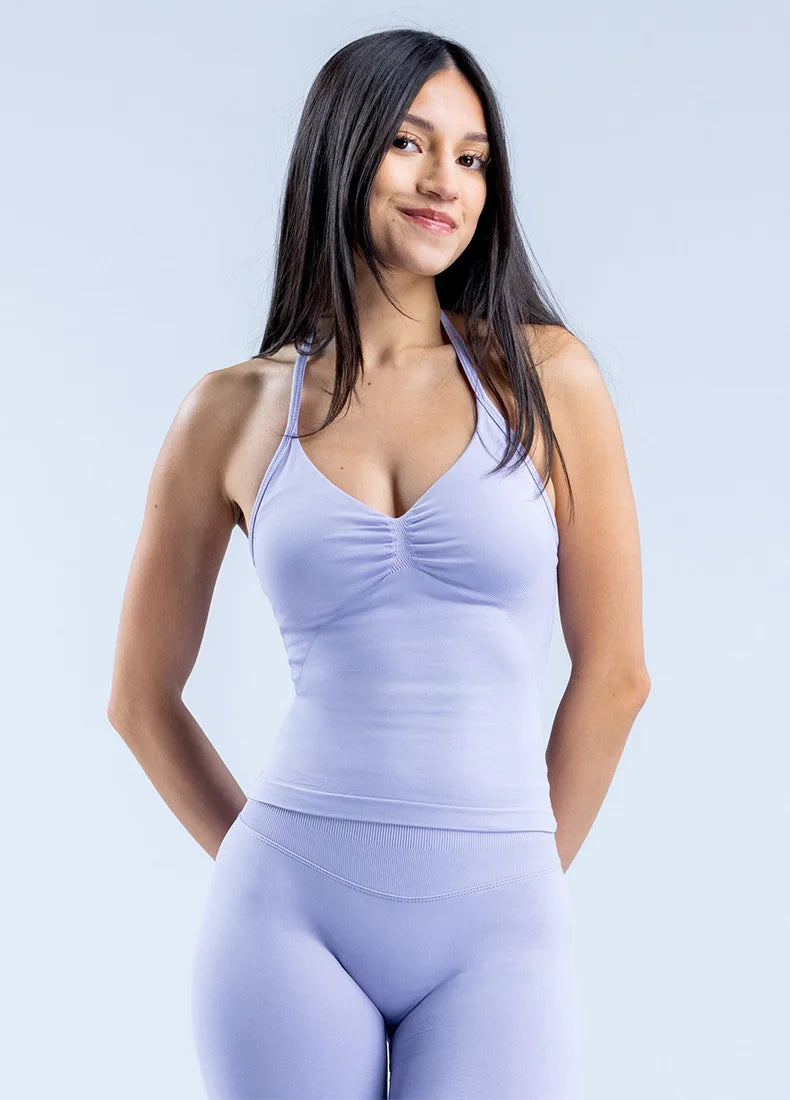SleekFit V Neck Longline Gym Tank Top ATHLEXES