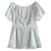 Maemukilabe Retro Kawaii Milkmaid Summer Crop Tee ATHLEXES