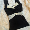 Retro Lace Trim Bow Crop Top for Women ATHLEXES