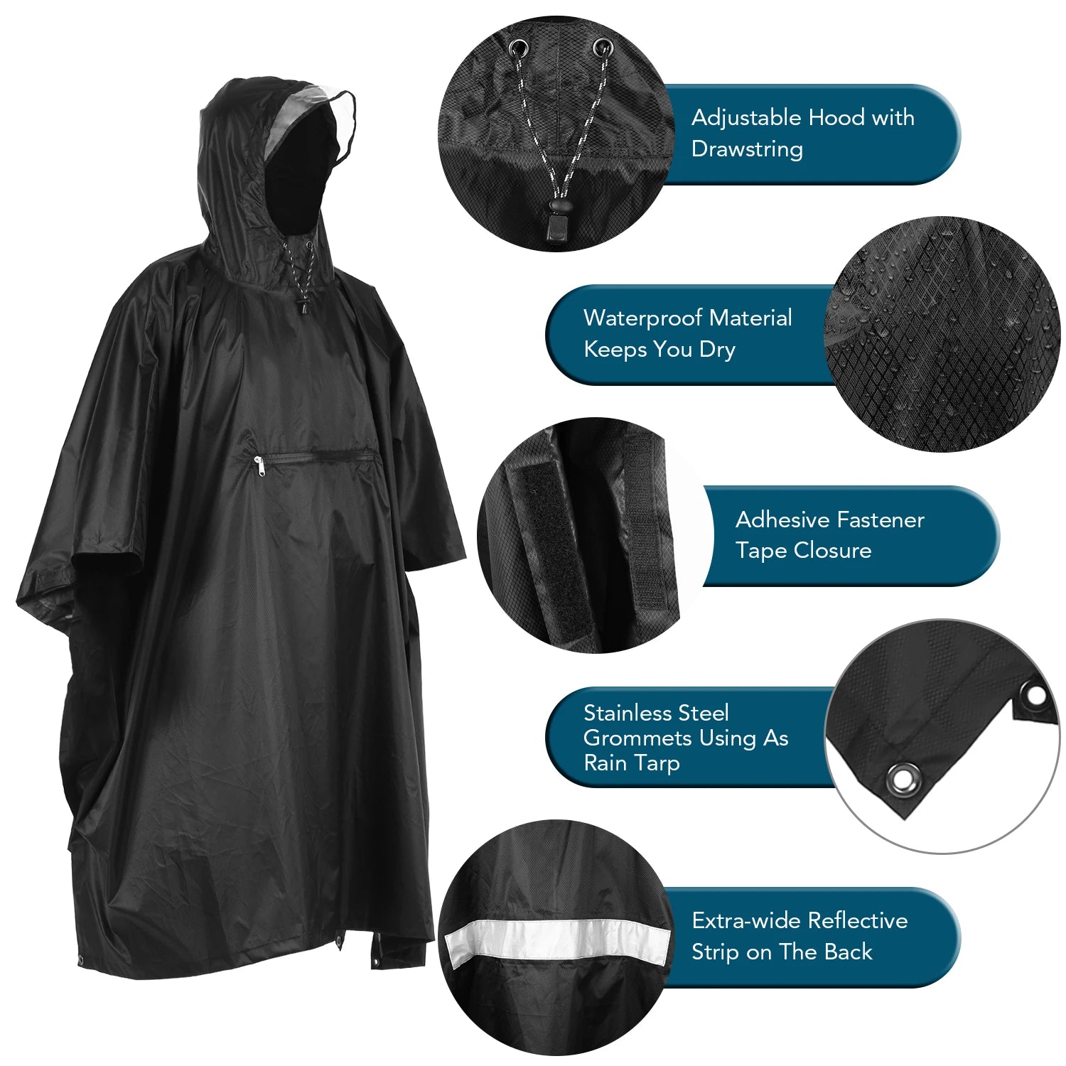 Lixada Adventure-Ready Waterproof Hooded Poncho ATHLEXES