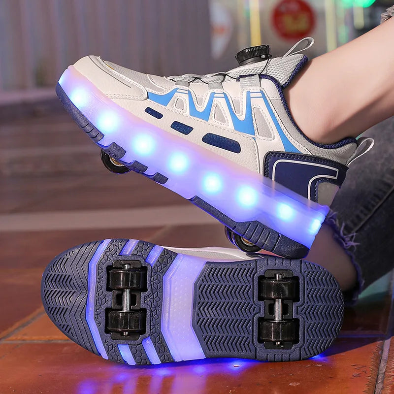 ShinyGlow LED Roller Skate Shoes for Kids ATHLEXES