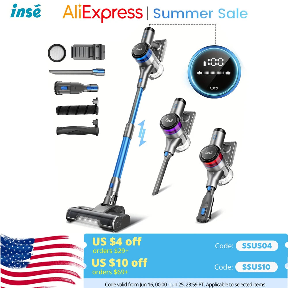INSE S9X Cordless Vacuum Cleaner with LED Display ATHLEXES