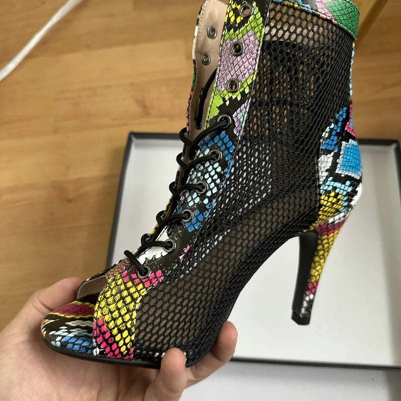 Hollow Mesh Peep Toe Stilettos: Summer High Heel Fashion ATHLEXES