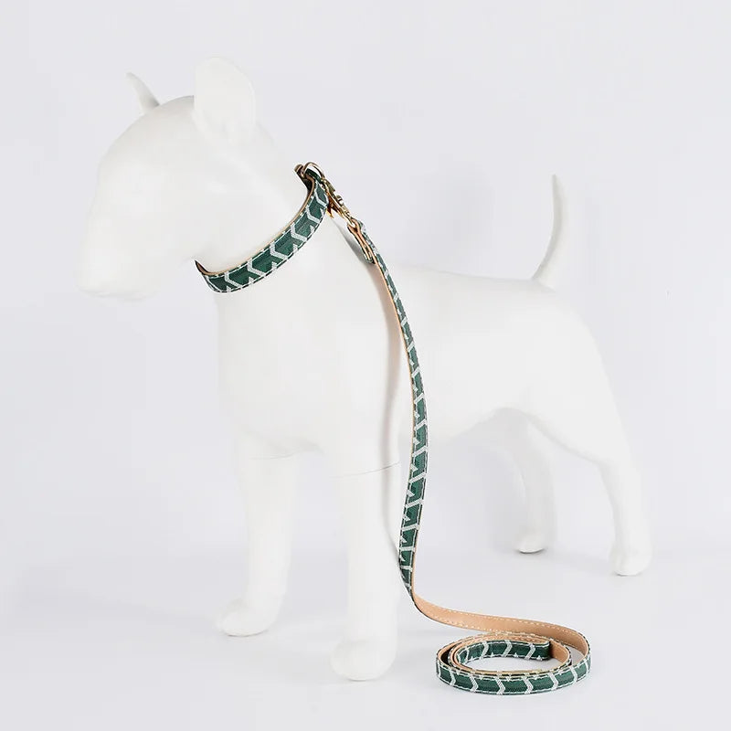 Luxury Snakeskin Soft Leather Pet Collar & Leash Set ATHLEXES