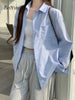 Beiyingni 2024 Spring Autumn Women's Oversized Blouse with Pockets ATHLEXES