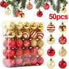 Festive 50Pcs 4cm Christmas Baubles for 2024 Decor ATHLEXES