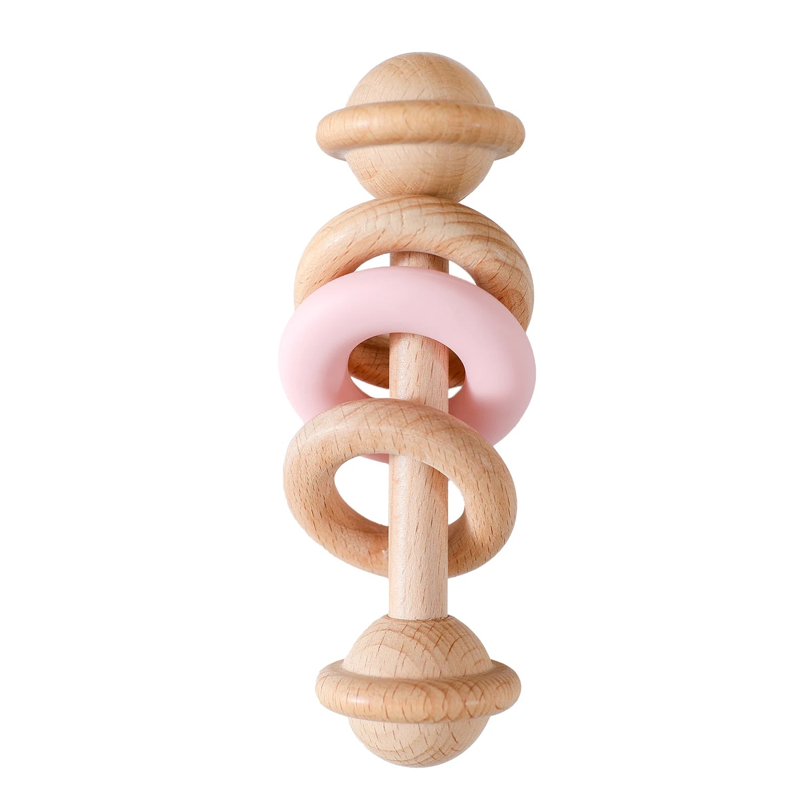 EcoBaby Wooden Rattles and Silicone Teether Set for Infants ATHLEXES