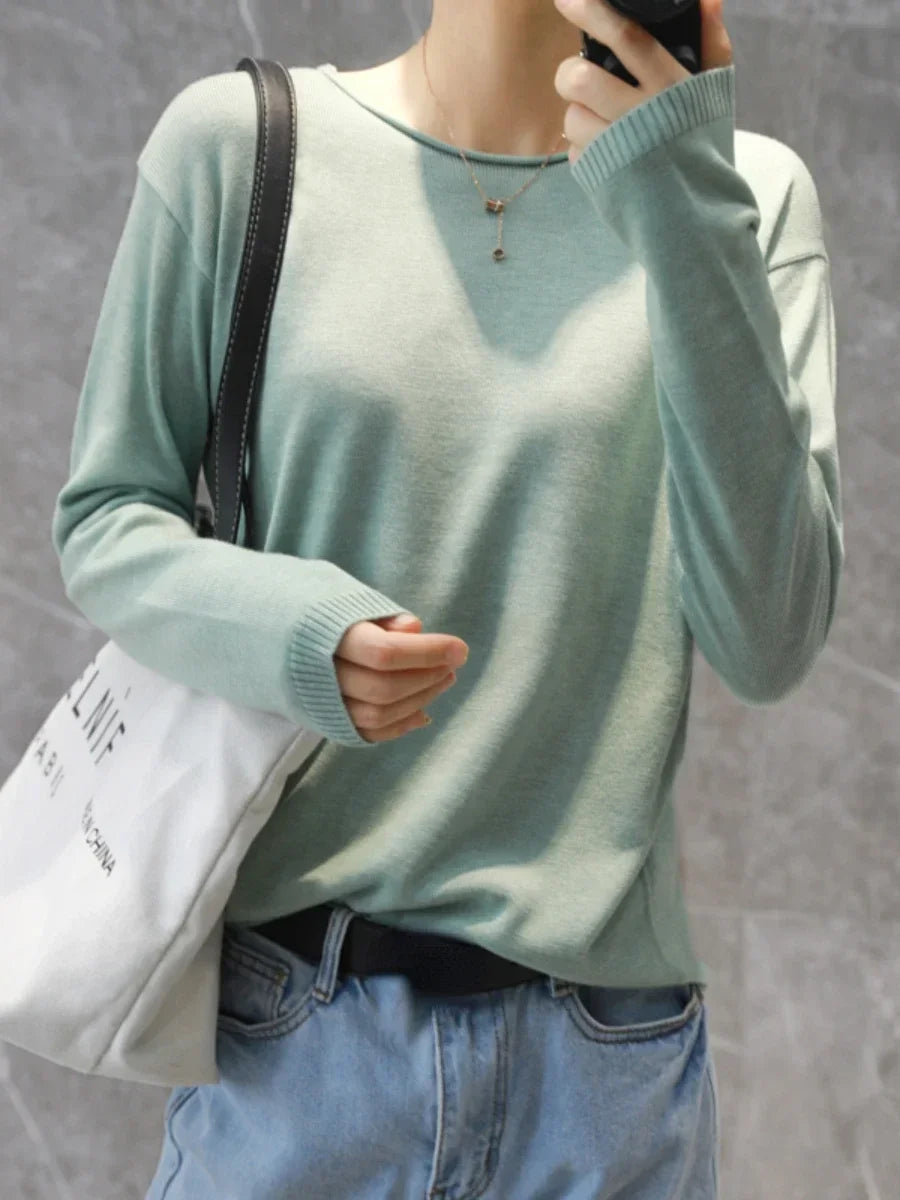 YSZWDBLX Women's Slim Fit Knit O-neck Sweater ATHLEXES
