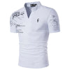 Stylish Slim Fit Print Collar Casual Tee for Men ATHLEXES